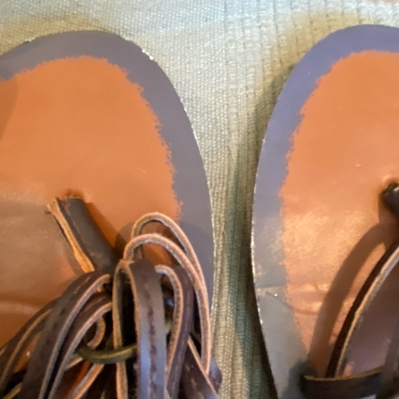 Sanuk Brown Strappy Beach Summer Yoga Flip Flops- Sz-10 - Picture 15 of 15